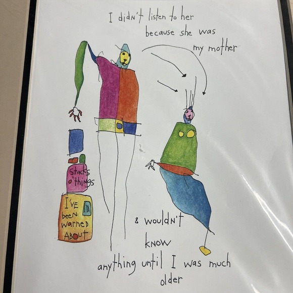 Brian Andreas 1997 Signed Story People Print Hindsight‎ Matted No Frame - Picture 3 of 5